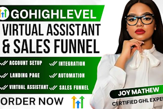 gohighlevel landing page funnel virtual assistant chatbot a2p 10dlc ghl CRM