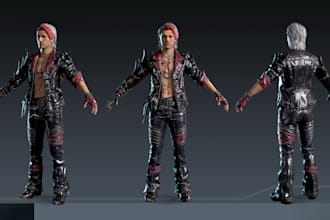 sculpt 3d character modeling, 3d game character, unreal engine in ue5, zbrush