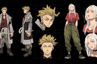 draw anime character reference sheet design anime style drawing concept art