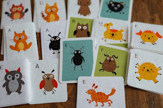 design flash cards educational cards playing card game animal memory card box