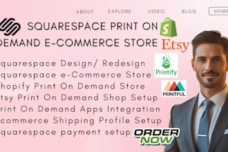 do squarespace print on demand store, etsy shop shopify printful printify gelato
