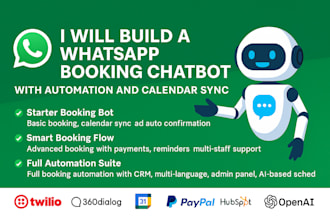 build a whatsapp appointment booking chatbot with calendar payment automation