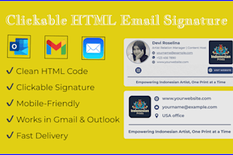 create a clickable HTML email signature