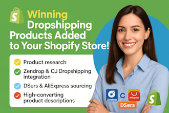 add winning products on shopify via zendrop  cj dropshipping dser aliexpress
