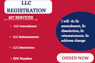 llc amendment, llc dissolution, llc reinstatement, llc address change