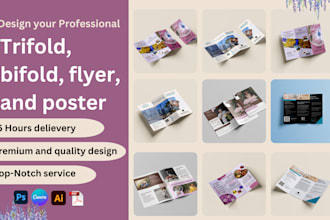 design high converting trifold, bifold, flyer, lookbook, leaflet in just 6 hours