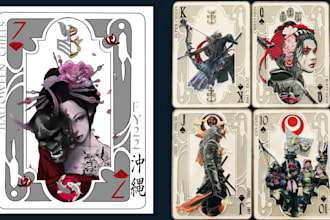 design custom poker, tarot, trading card game decks with unique illustrations