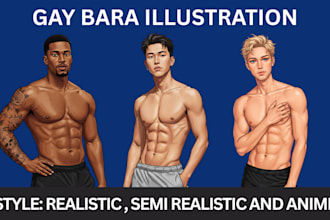 draw muscled gay bara, yaoi, anime fanart, fem boys, anime gay couples, nsfw art