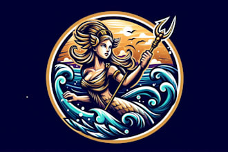 design greek history epic siren logo with free source file
