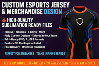 design sublimation for esports merchandise,custom jerseys