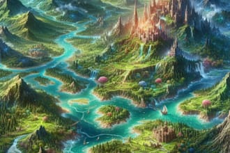 do a beautiful fantasy map in 4k for you