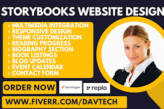 do storybook website author website book website  children book gempages replo