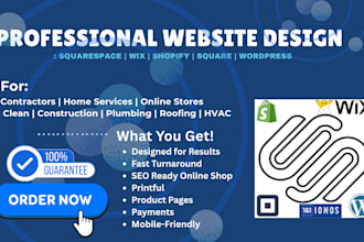 squarespace redesign square online store cleaning website home care website wix