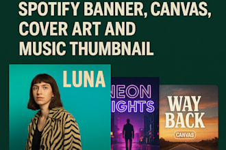 design spotify banner, canvas, cover art and music thumbnail