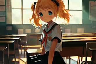 draw your anime character avatar model for vtuber and live2d