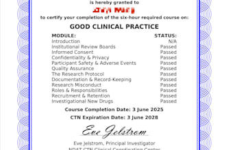get nida ich gcp certificate also do the translation job from english to chinese