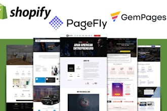 do shopify subscription landing page with pagefly shogun gempage shopify font