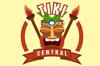 design awesome tiki cafe and bar logo