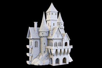 diorama 3d building, 3d terrain tabletop game, fortress castle model, stl, print