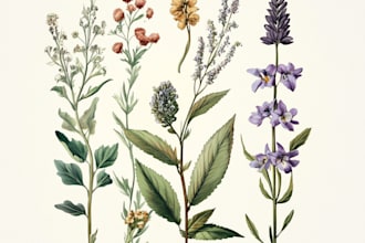 draw botanical illustration art for you