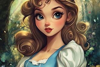 do you a beautiful portrait in disney cartoon style