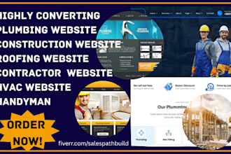 build construction roofing plumbing hvac contractor real estate handyman website