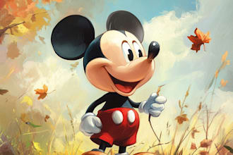 draw you a cartoon portrait in disney cartoon style