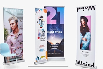 design creative roll up banner, retractable banner