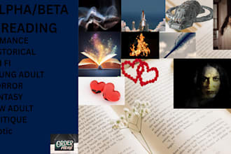 alpha or beta read, erotic, fantasy historical, sci fiction, horror, romance