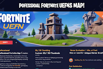 create professional fortnite uefn map custom thumbnails and verse game mechanics