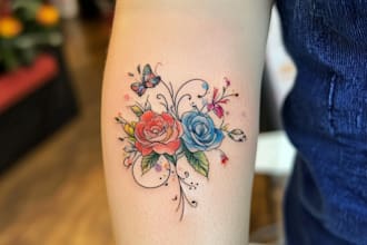 create a traditional or old school style tattoo design