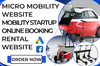 build micro mobility website online booking system mobility startup rental leads