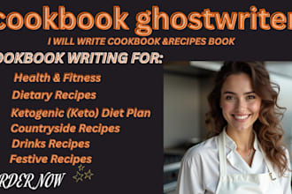 ghostwrite a professional cookbook cooking recipes recipe ebook food recipe