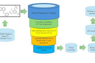 machine learning based virtual screening, molecular docking, MD simulation