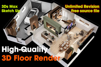 create realistic 3d floor renders with 3ds max or sketch up