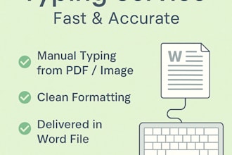 retype scanned, PDF, or handwritten documents into word