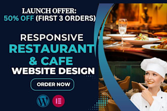 design responsive restaurant or cafe website with online booking using wordpress