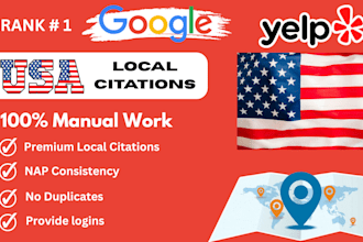 create 350 USA local citations and directory listings