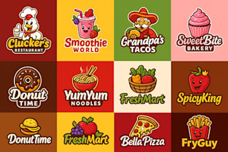 design cute and colorful food logo for your brand