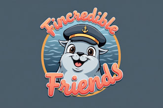 design sea seal mascot logo with creative concepts