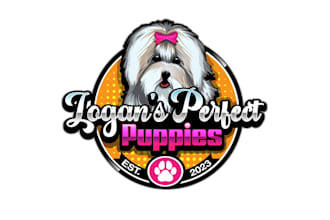create high quality and beautiful puppy  logo design