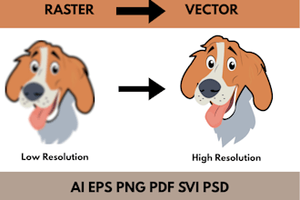convert raster logo into vector tracing a high resolution