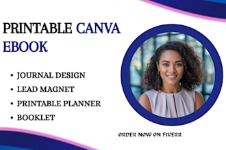 design custom printable journal, canva journal, editable tracker, checklist kdp