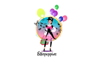 design awesome women fashion and poppins logo