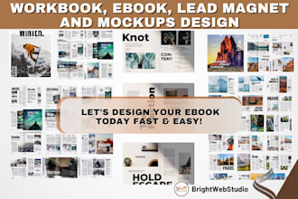 design canva workbook, ebook, lead magnet and mockups for etsy digital products