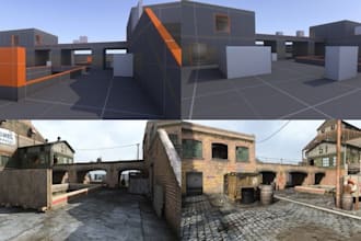 create professional level design blockouts for unreal engine game project
