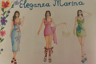 create fashion illustrations inspired by the beach