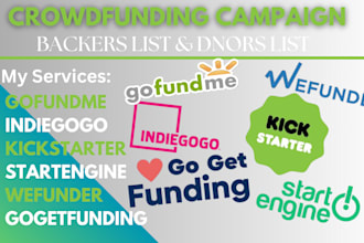 provide crowdfunding backers and donors list for your campaign