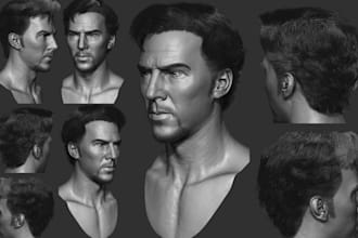 realistic 3d printable head model zbrush face sculpt 3d bust stl file 3d printin
