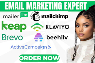 set up email automation flows sequences in mailchimp klaviyo or activecampaign